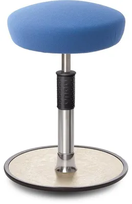 Produktbild von Sitz- Stehhocker Free Regular Hutsitz Gestrick Hellblau chrom /cremeweiß.