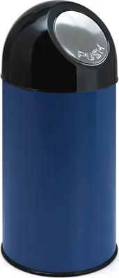 Produktbild von Abfallbehälter mit Druckdeckel und Inneneimer 40 Liter - Blau, Schwarz
