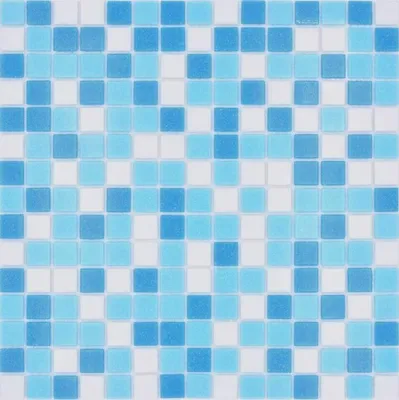 Produktbild von Mosaikfliese Glasmosaik Classic Mix Glas mix weiß blau papierverklebt Poolmosaik Schwimmbadmosaik MOS210-323P