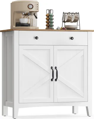 Produktbild von VASAGLE Küchenschrank, Sideboard mit Schubladen, Aufbewahrungsschrank mit Türen, verstellbare Ablage, Landhausstil, für Wohnzimmer Küche, 40x80 x80cm