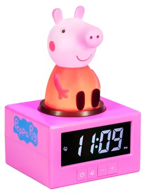 Peppa Pig Wecker mit Nachtlicht und Alarm, Digitaluhr, 15,6 cm