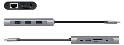 Produktbild von Logilink Dockingstation USB 3.2 Gen1,USB-C, 10-Port,PD,silb.