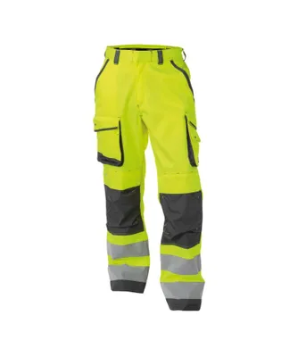 Produktbild von DASSY® Chicago Warnschutzhose mit Kniepolstertaschen NEONGELB/ZEMENTGRAU Gr.54 Länge: PLUS