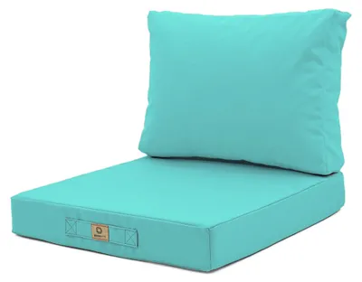 Image de Coussins pour salon de jardin déhoussable 50x50cm Bleu caraïbes