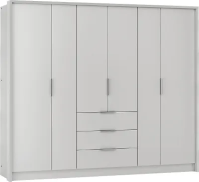 Produktbild von Drehtürenschrank Bangkok 255, 6 Türen Kleiderschrank, Moderne Garderobe, Schrank in Größe: 255 x 217 x 65 cm