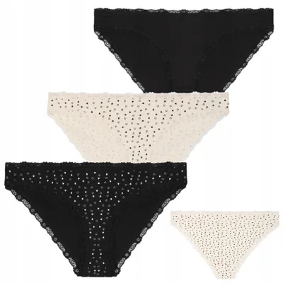 Immagine prodotto di Intimo da donna - Biancheria intima da donna taglia S - Intimo in pizzo, confezione da 3 pezzi - Slip in cotone - Per donna