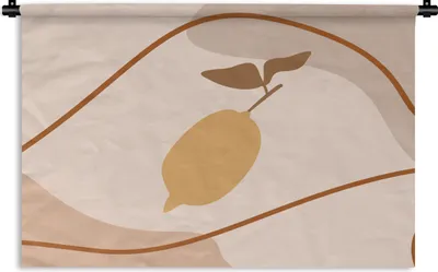 Produktbild von MuchoWow® Wandteppich Wandbehang Sommer - Zitrone - Obst 60x40 cm Tapisserie Dekoration Wandtuch - Wanddekorationen
