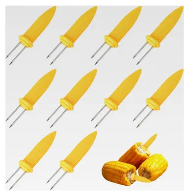 Produktbild von 10 Stück Maiskolbenhalter Groß Edelstahl 9cm