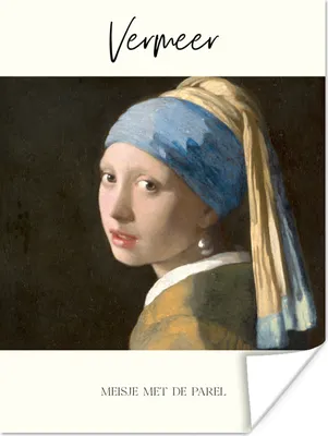 Produktbild von MuchoWow® Poster Kunst - Das Mädchen mit dem Perlenohrring - Johannes Vermeer 90x120 cm - Wohnzimmer