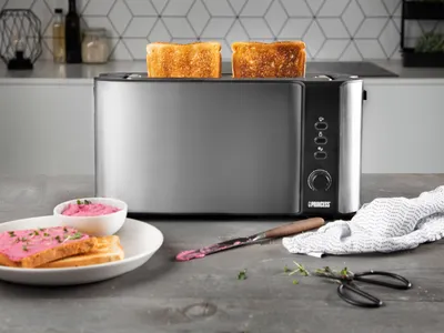 Produktbild von Princess 142353 Langschlitz-Toaster - 2 Scheibe(n) - Schwarz - Edelstahl - Edelstahl - Tasten - Drehregler - 1000 W - 220 - 240 V