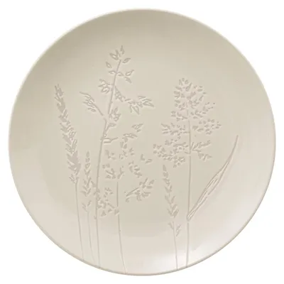 Produktbild von Teller aus Steingut, weiß, mit Muster aus wilden Blumen, Ø 27 cm