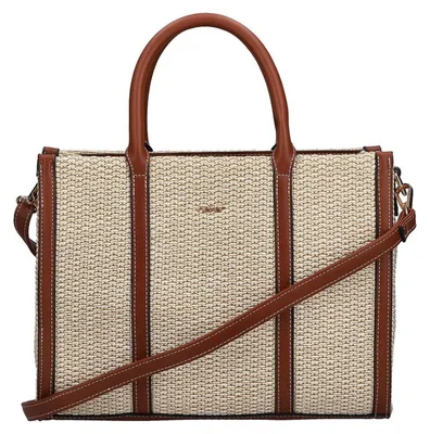 Produktbild von Rieker Damen Henkeltasche in Bastoptik helle Ziernähte H1013, Farbe:Beige