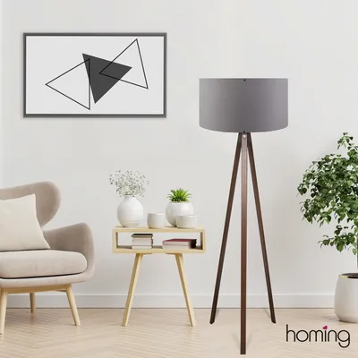 Produktbild von Opviq, AYD - 2223, Stehlampen, Grau, MDF, 38 x 38 x 140 cm
