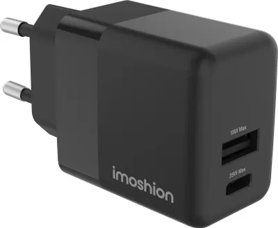 Productafbeelding van imoshion Wall Charger - Oplader - USB-C + USB-A - Power Delivery en Quick Charge - 35W - Zwart