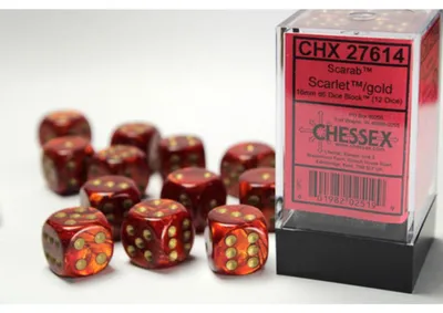 Produktbild von Chessex Scarab W6x12 Scarlet/Gold