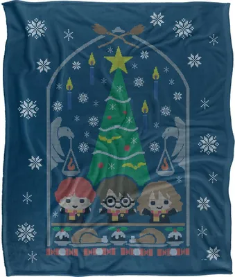 Produktbild von Harry Potter - Decke, "Chibi", weihnachtliches Design TV18914 (Einheitsgröße) (Bunt)