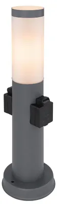 Produktbild von Sockelleuchte, Edelstahl, 2x Steckdose, anthrazit