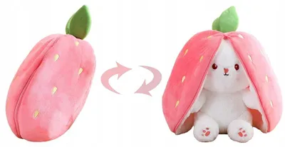 Produktbild von Hase In Der Erdbeere 2in1-Plüschtier Und Kuscheltier Mit Abnehmbarer Karotte