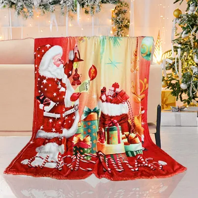 Image de Couverture polaire de Noël avec motif de Père Noël