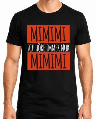 Productafbeelding van MIMIMI T-shirt voor heren, zwart, maat XXL. Met de tekst "MIMIMI" en een humoristische, sarcastische boodschap