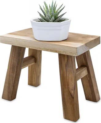 Produktbild von 2.05 Teak Holz Hocker / Bank - ca. 21 x 16 x 12 cm - Massivholz Deko - Modell: klein
