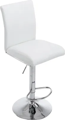 Produktbild von Barhocker BIRID - Kunstleder Weiß 38.5x47x95 cm | Barstuhl Höhenverstellbar Mit Lehne Drehbar Tresenhocker Tresenstuhl Kneipenhocker Kneipenstuhl
