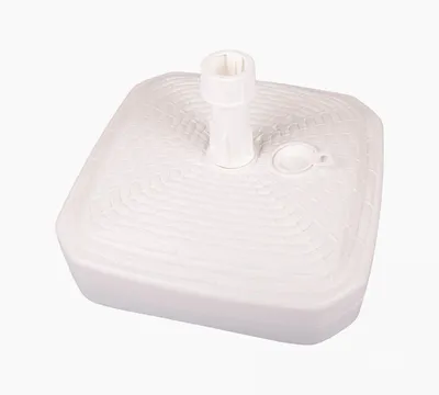 Image de Pied de parasol blanc 12L remplissable en rotin Porte-parapluie