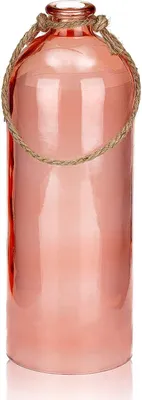 Produktbild von BRUBAKER Lichterflasche mit 12 LED Sternen zum Aufhängen 13,5 x 40,8 cm Rosa