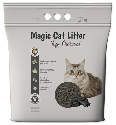 Obrázek produktu pro Kočkolit Magic Litter Tofu dřevěné uhlí 2,7kg/ 6l