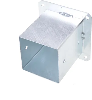 Produktbild von Aqbau® Aufschraubhülse 120x120 mm Pfostenträger aufschrauben, Vierkantpfosten, Holzpfosten, Pfostenschuh, Bodenhülse mit Dübelplatte, Pfostenhalter