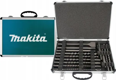 Productafbeelding van Makita D-42444 Boor- en beitelsset, 17-delig, in aluminium koffer