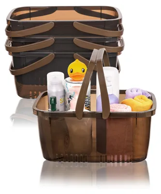 Image de Panier de douche Cetomo, organisateur de douche en plastique avec poignée pliable, modèle portable