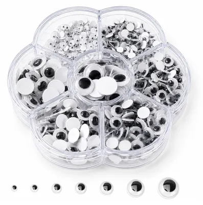 700 selbstklebende Wackelaugen 4–12 mm für Basteln