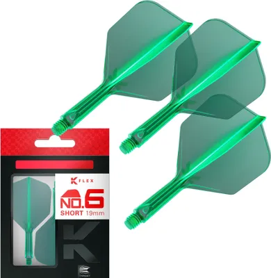 Produktbild von Target Darts K Flex Dartflights No.6 - Kurz 19mm, Grün