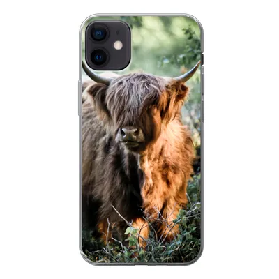 Produktbild von MuchoWow® Handyhülle Schutzhülle Hülle für iPhone 12 mini Schottische Highlander - Wald - Tiere Silikon Softcase Handy Hülle - Bild