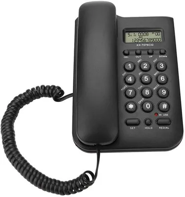Obrázek produktu pro Telefonní přístroj – Telefon pro kancelář – Vhodný pro domácí i kancelářské použití – Černý – Nástěnný telefon – Dvojitý systém – Vhodný pro hotely a kanceláře