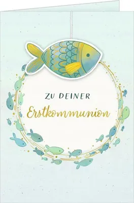 Produktbild von Grußkarte - Zu deiner Erstkommunion (mit Fisch-Anh