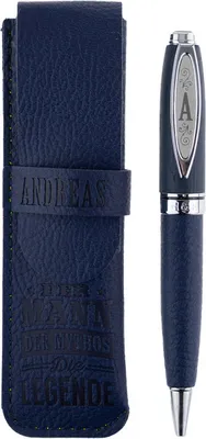 Produktbild von History & Heraldry Bamboo Persönlicher und individueller Kuli Kugelschreiber Stift mit Namen und Spruch Personalisiertes Etui Monogramm-Design persönliches Geschenk (Kuli Andreas )