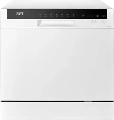 Produktbild von NEI NDW8S-3802FW kompakte Spülmaschine, F, 8 Gedecke, 7 Programme, Zeitvorwahl, Weiß