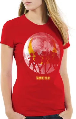 Produktbild von style3 Sailor Senshi T-Shirt Damen mond mondstein moon luna mars planet anime, Farbe:Rot, Größe:S