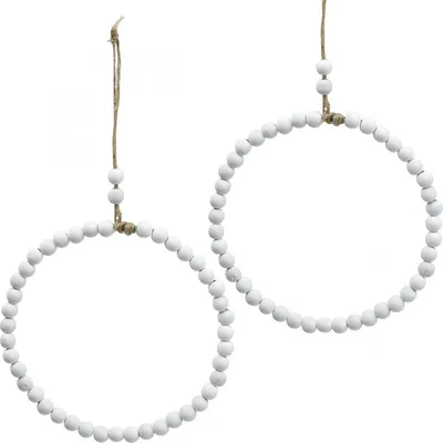Produktbild von Dekokranz aus Holzperlen für Hochzeit und kreative Dekoration, 4 Stück