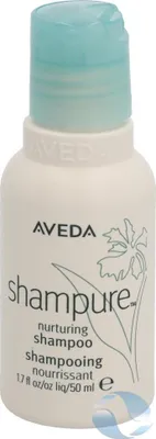 A small bottle of Aveda Shampure Nurturing Shampoo.