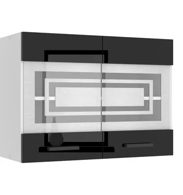 Produktbild von Belini Hängeschrank Küche, Küchenschränke SGW. Breite 80 cm. Oberschrank mit 2 Türen, Küchenhängeschränke, Wandschrank Hängend, Schwarz Hochglanz