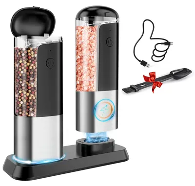 Elektrische Salz- und Pfeffermühle, 2er Set, USB-C, einstellbar