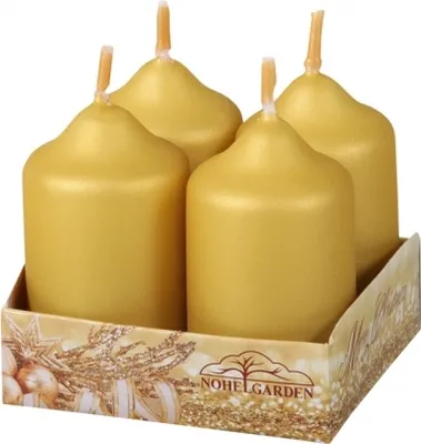 Obrázok produktu pre Nohel Garden adventná sviečka metalická matná d4x7cm 4ks