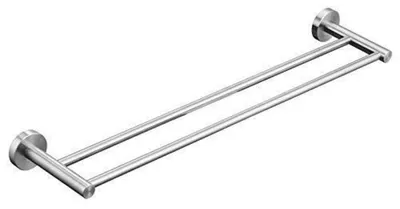 Obrázok produktu pre Držiak na uteráky, nástenný, nerezová oceľ, 60 cm, niklová povrchová úprava, 2 tyče