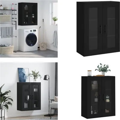 Produktbild von vidaXL Wandschrank Schwarz 69,5x34x90 cm - Wandschrank - Wandschränke - Schrank - Lagerschrank