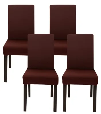 Stretch-Stuhlbezüge, 4er-Set, für Esszimmerstühle, Kaffee