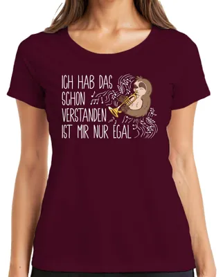 Obrázek produktu pro Dámské tričko Sloth Trumpet Music Fan Sarcasm, vínová, XXL