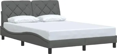 Imagen del producto de Estructura de cama sin colchón, color gris oscuro, 140x200 cm, tapizada